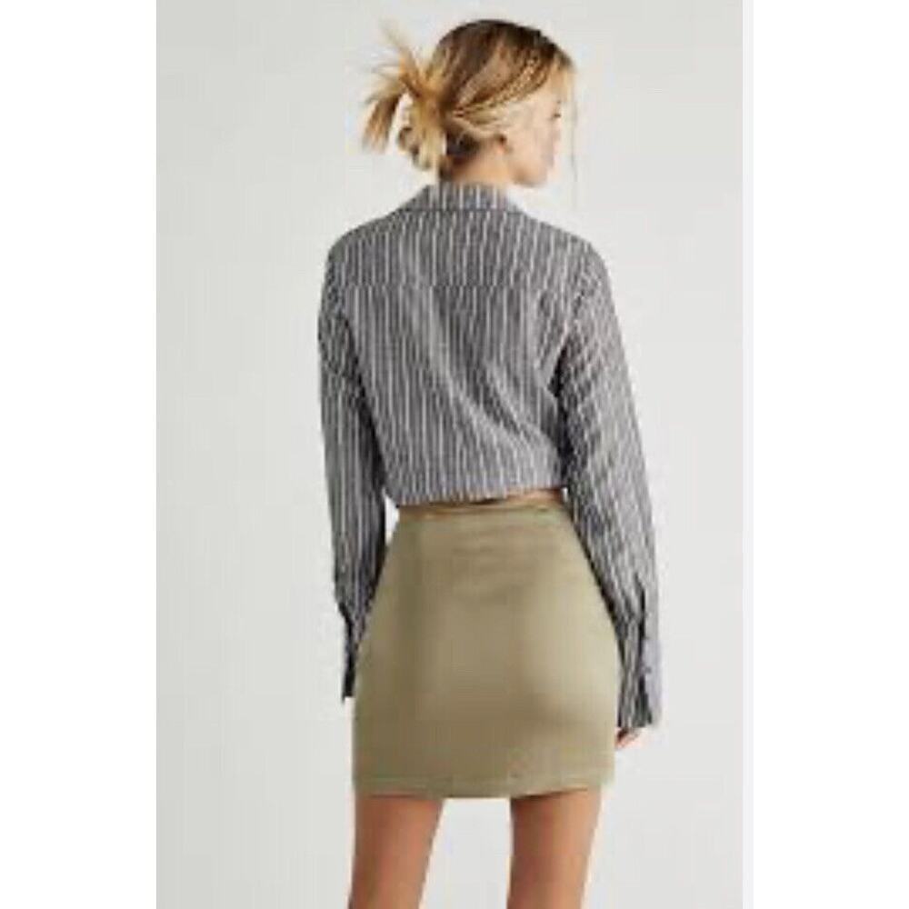 Free People Sage Olive Mini Skirt